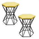 Kit 02 Puff Banqueta Louis Industrial Para Penteadeira Sala H