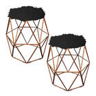 Kit 02 Puff Banqueta Luna Aramado Hexágono Para Penteadeira S