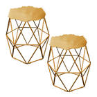 Kit 02 Puff Banqueta Luna Aramado Hexágono Para Penteadeira S