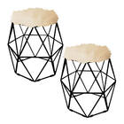 Kit 02 Puff Banqueta Luna Aramado Hexágono Para Penteadeira S