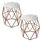 Kit 02 Puff Banqueta Luna Aramado Hexágono Para Penteadeira S