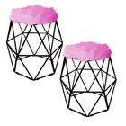 Kit 02 Puff Banqueta Luna Aramado Hexágono Para Penteadeira S