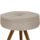 Kit 02 Puff Decorativo Julia Redondo Suede Bege - D'rossi