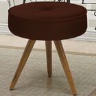 Kit 02 Puff Decorativo Julia Redondo Suede Marrom - D'rossi