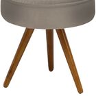 Kit 02 Puff Decorativo Julia Redondo Suede Marrom Rato - D'ro