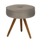 Kit 02 Puff Decorativo Julia Redondo Suede Marrom Rato - D'ro