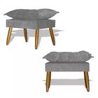 Kit 02 Puff Decorativo Opala - Cinza Cinza