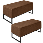 Kit 02 Puff Decorativo Para Sala De Estar Cléo W01 Base De Fe