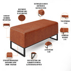 Kit 02 Puff Decorativo Para Sala De Estar Cléo W01 Base De Fe