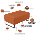 Kit 02 Puff Decorativo Para Sala De Estar Cléo W01 Base De Fe