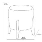 Kit 02 Puff Decorativo Redondo Thor Linho Sala Estar Cinza