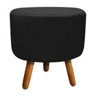 Kit 02 Puff Dora Redondo Acetinado Preto - D'rossi