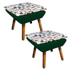 Kit 02 Puff Opala Composê D87 Com Suede Pés Palito - D'rossi