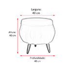 Kit 02 Puff Pétala Pés Palito Tabaco Suede Bege - Ds Estofados