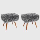 Kit 02 Puff Puf Decorativo Sien Pelo Sintetico Sone