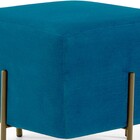 Kit 02 Puff Quadrado Decorativo Status 45x45 D02 Pés De Aço V