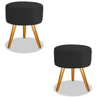 Kit 02 Puff Redondo Charme Preto