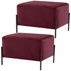 Kit 02 Puff Retangular Decorativo Status 60x45 D02 Pés De Aço