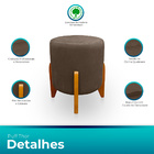 Kit 02 Puff Thor Redondo Para Sala E Quarto Veludo Escolha Su