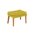 Kit 02 Puffs Apolo Palito Mel  Suede Amarelo - Amarena Móveis