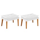 Kit 02 Puffs Apolo Palito Mel Suede Branco - Amarena Móveis