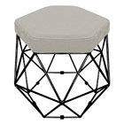 Kit 02 Puffs Banco Decorativo Aramado Hexagonal Base Eiffel P