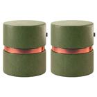 Kit 02 Puffs Bancos Decorativos Redondo Porto 49x43cm Corano