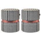 Kit 02 Puffs Bancos Decorativos Redondo Porto 49x43cm Suede C