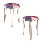 Kit 02 Puffs Banqueta Alta Bita Industrial Pé De