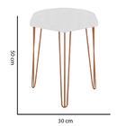 Kit 02 Puffs Banqueta Alta Bita Industrial Pé De Ferro Bronze