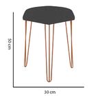 Kit 02 Puffs Banqueta Alta Bita Industrial Pé De Ferro Bronze