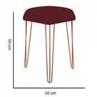 Kit 02 Puffs Banqueta Alta Bita Industrial Pé De Ferro Bronze