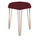 Kit 02 Puffs Banqueta Alta Bita Industrial Pé De Ferro Bronze