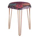 Kit 02 Puffs Banqueta Alta Bita Industrial Pé De Mandala