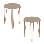 Kit 02 Puffs Banqueta Alta Bita Industrial Sala Penteadeira P