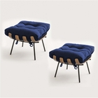 Kit 02 Puffs Banqueta Costela Decorativa Sala De Estar Suede