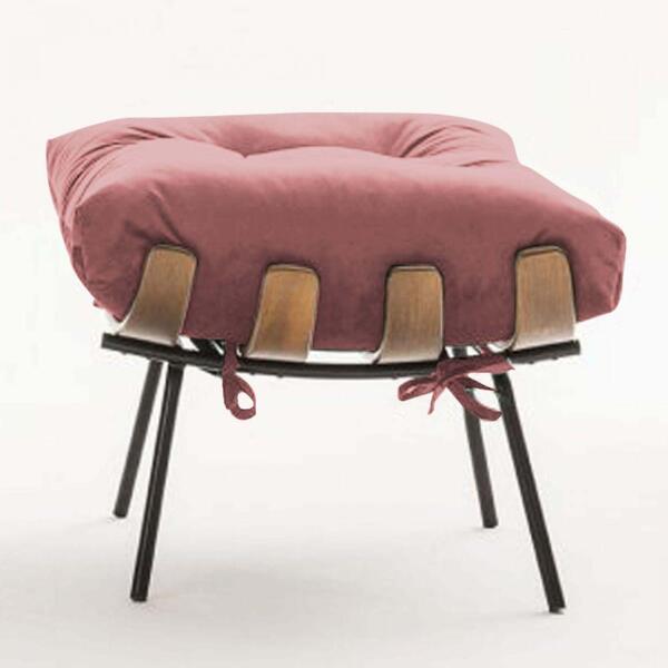 Kit 02 Puffs Banqueta Costela Suede Rose Gold