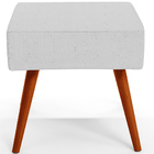 Kit 02 Puffs Banqueta Decorativa Com Pés Palito Lívia W01 Lin