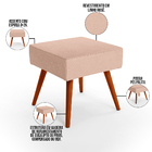 Kit 02 Puffs Banqueta Decorativa Com Pés Palito Lívia W01 Lin