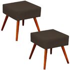 Kit 02 Puffs Banqueta Decorativa Com Pés Palito Lívia W01 Sue