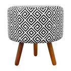 Kit 02 Puffs Banqueta Decorativa Dora Redondo Estampado Quadr