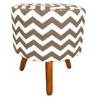 Kit 02 Puffs Banqueta Decorativa Dora Redondo Estampado Zig Z