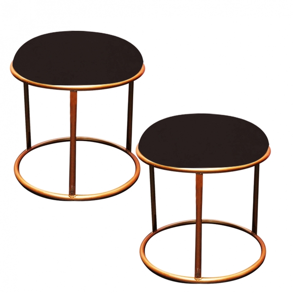 Kit 02 Puffs Banqueta Malta Decorativo Sala Aramado Bronze Co