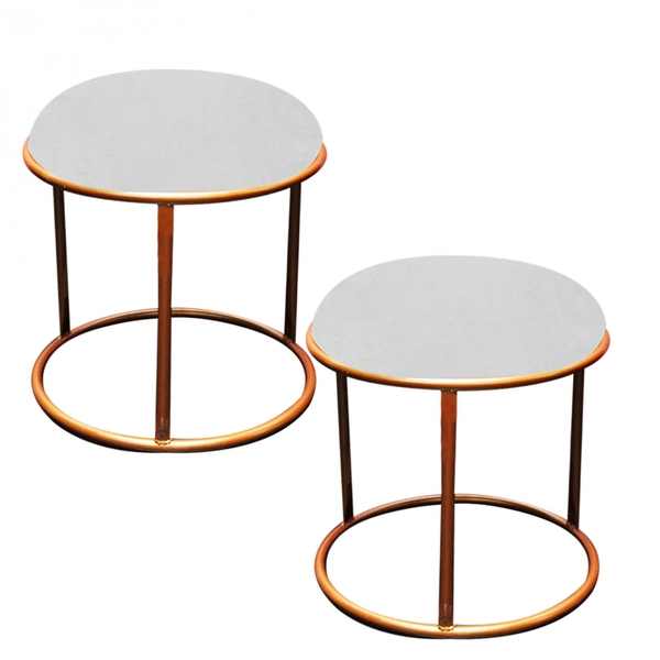 Kit 02 Puffs Banqueta Malta Decorativo Sala Aramado Bronze Su