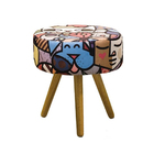 Kit 02 Puffs Banqueta Redondo Classic Suede Romero Brito - Ds