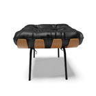 Kit 02 Puffs Costela Corano Base Metálica Preto - D'rossi - P