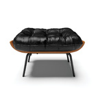 Kit 02 Puffs Costela Corano Base Metálica Preto - D'rossi - P