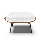 Kit 02 Puffs Costela Corano Branco Base Metálica Preto - D'ro