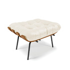 Kit 02 Puffs Costela Corino Base Metálica Preto - D'rossi - B