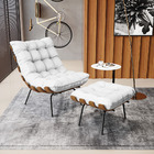 Kit 02 Puffs Costela Corino Base Metálica Preto - D'rossi - B